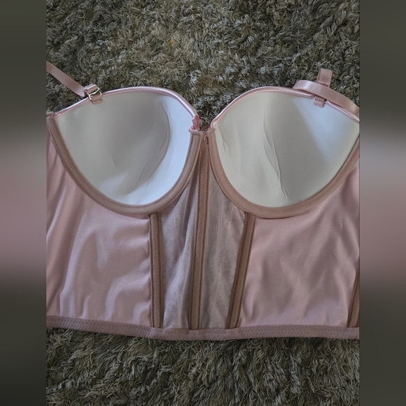 Sexy Powder Pink Lace Silky Soft Bustier - Picture 6 of 8
